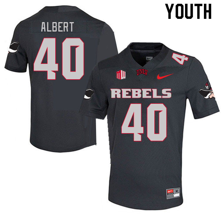 Youth #40 Daego Albert UNLV Rebels 2023 College Football Jerseys Stitched-Charcoal